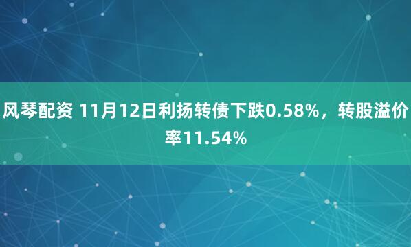 风琴配资 11月12日利扬转债下跌0.58%，转股溢价率11.54%